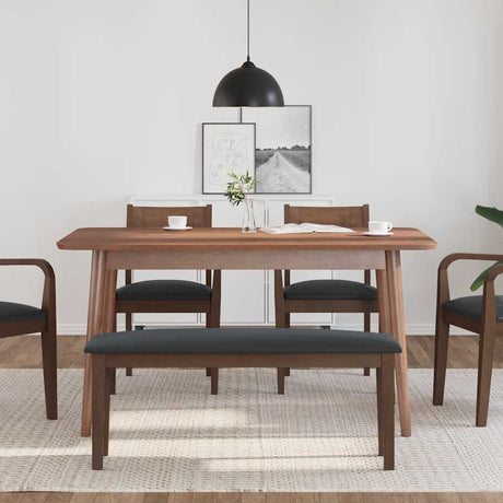 Vidaxl bank 110 cm massief hout rubber bruin