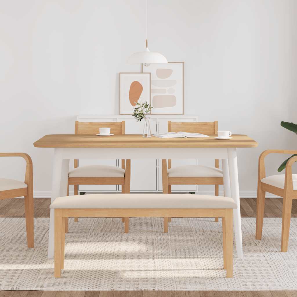 Vidaxl bank 110 cm massief hout rubber