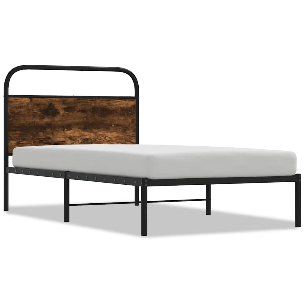 Vidaxl bedframe zonder matras bewerkt hout gerookt eiken 100x190 cm