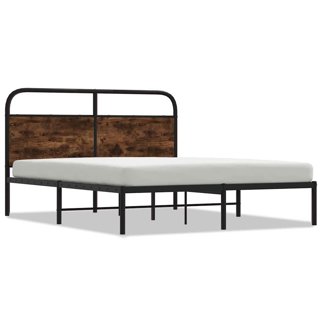 Vidaxl bedframe zonder matras bewerkt hout gerookt eiken 150x200 cm