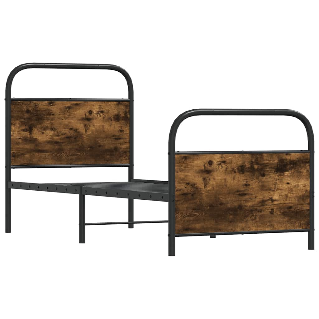 Vidaxl bedframe zonder matras bewerkt hout gerookt eiken 80x200 cm