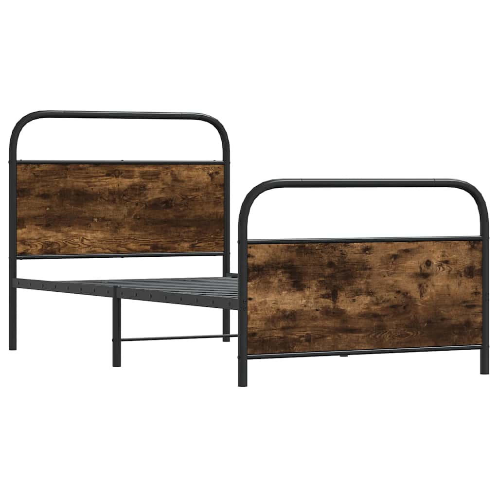 Vidaxl bedframe zonder matras bewerkt hout gerookt eiken 100x190 cm