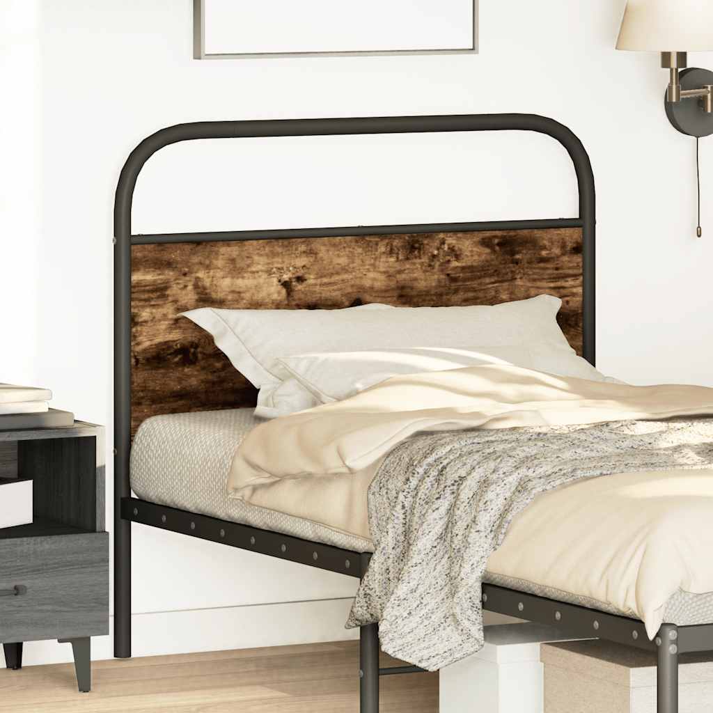 Vidaxl vervangend hoofdbord 107 cm staal en gerookt eikenkleurig