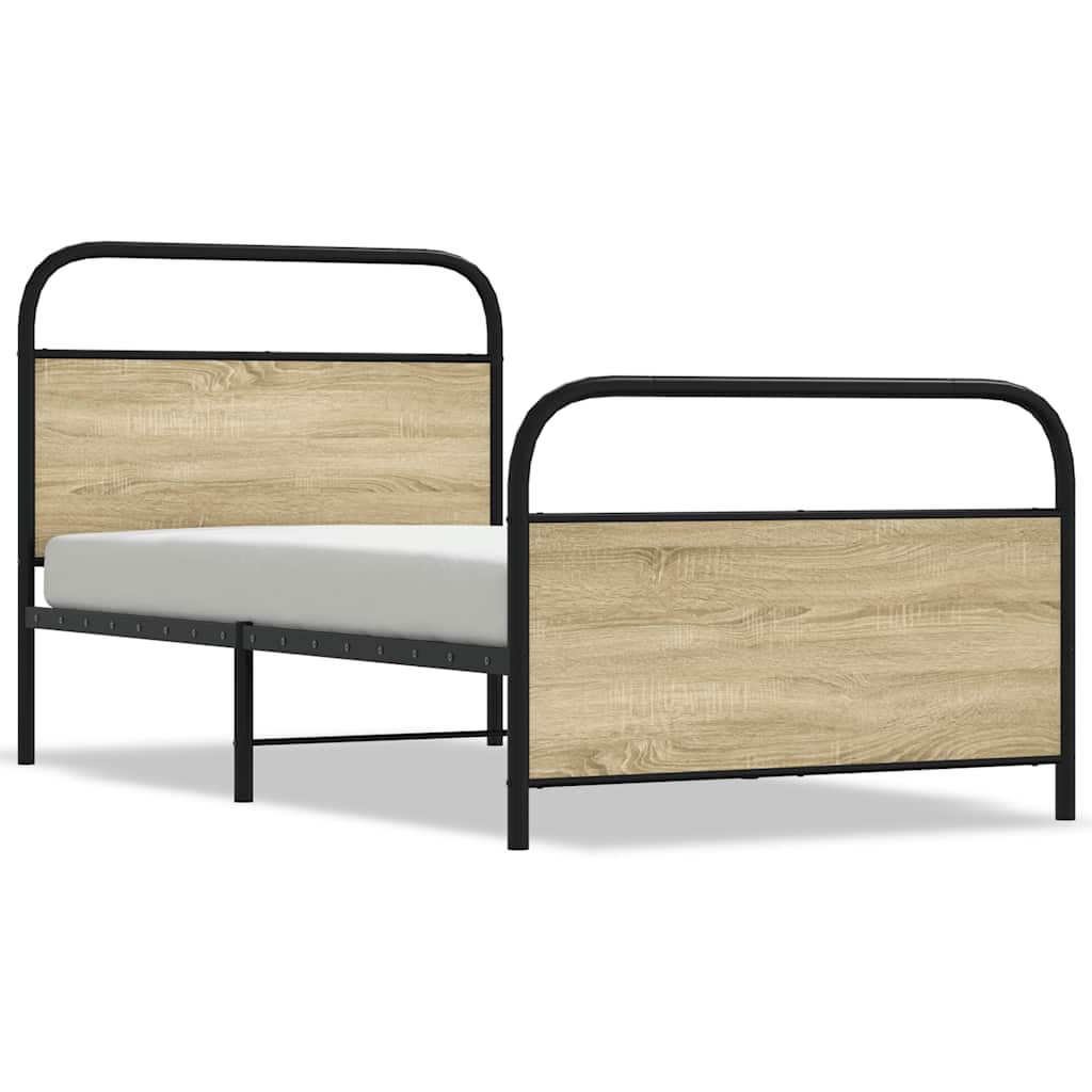 Vidaxl bedframe zonder matras bewerkt hout sonoma eikenkleur 100x190cm