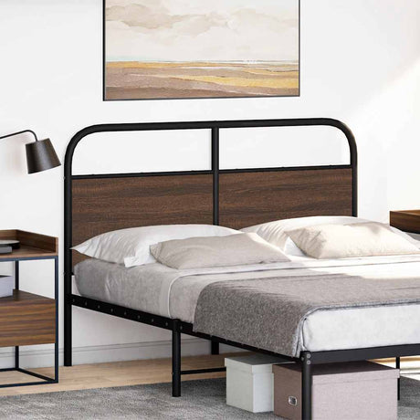 Vidaxl vervangend hoofdbord 140 cm bewerkt hout en staal bruin eikenkleurig