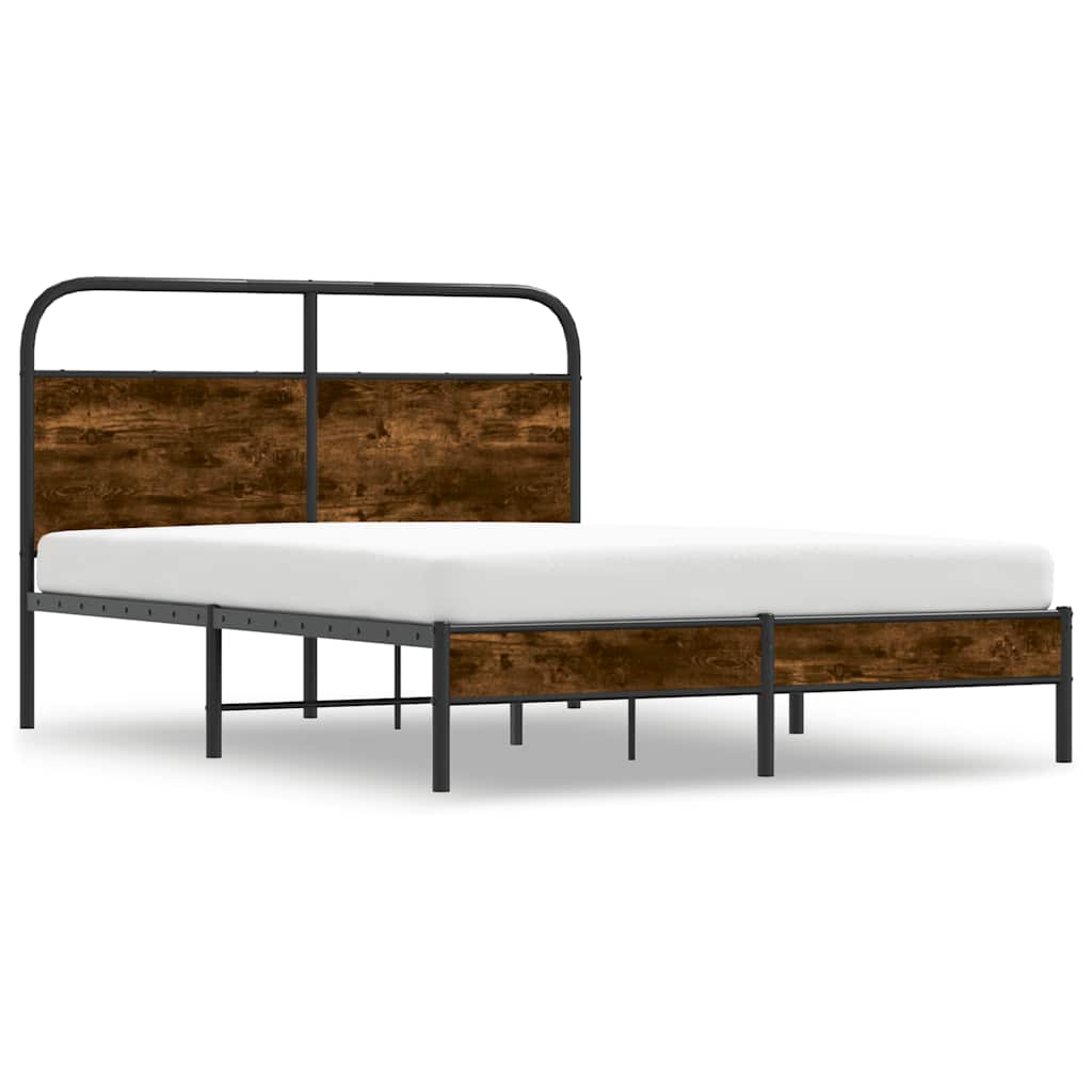Vidaxl bedframe zonder matras bewerkt hout gerookt eiken 120x190 cm
