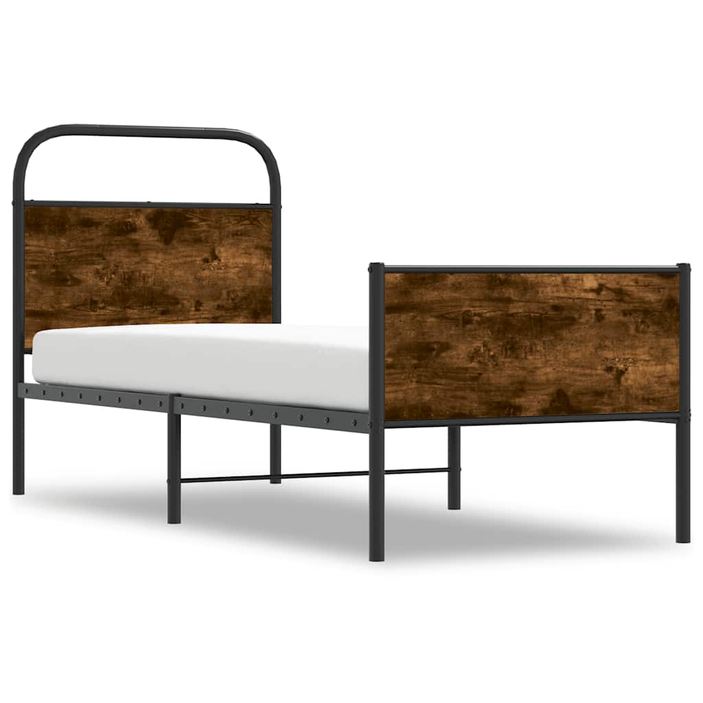 Vidaxl bedframe zonder matras bewerkt hout sonoma eikenkleur 75x190 cm