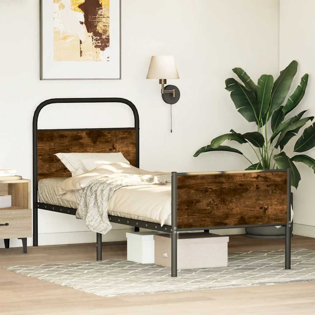 Vidaxl bedframe zonder matras bewerkt hout sonoma eikenkleur 80x200 cm