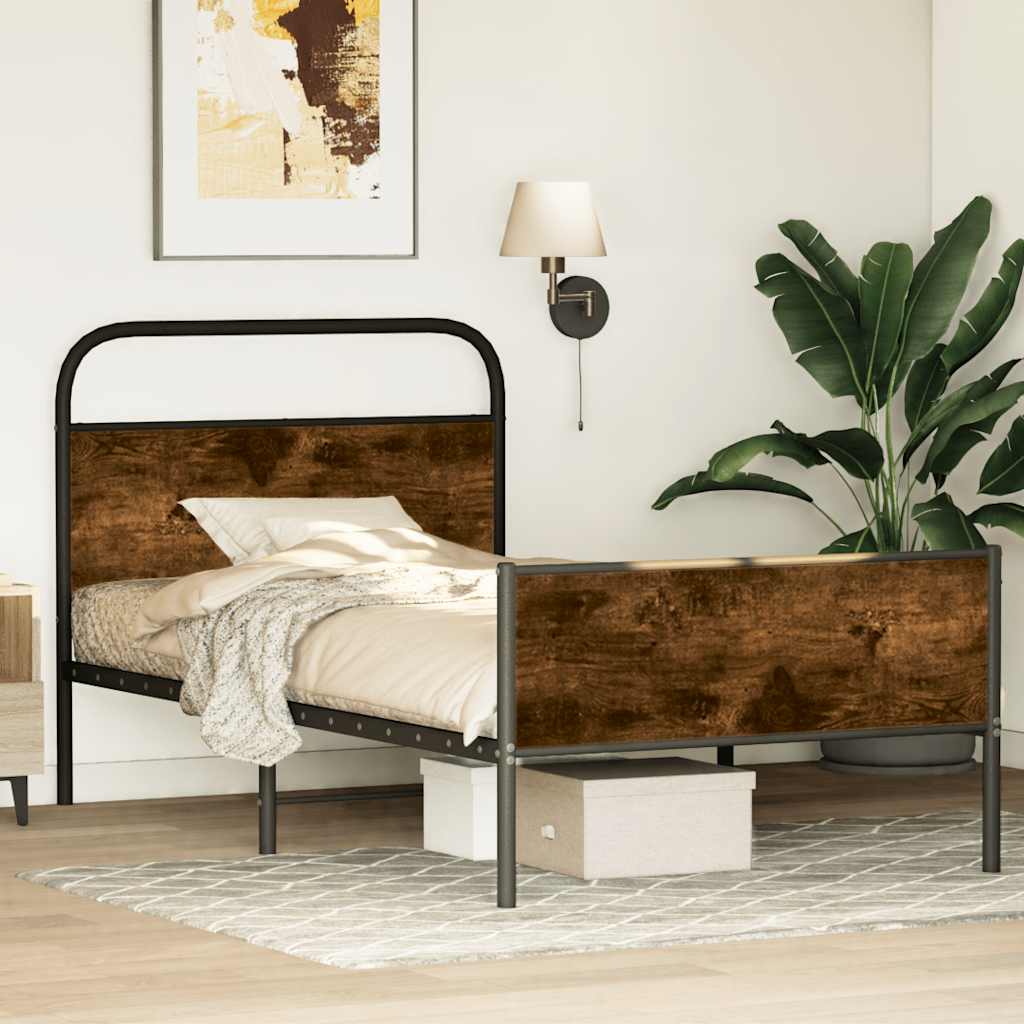 Vidaxl bedframe zonder matras bewerkt hout sonoma eikenkleur 100x200cm