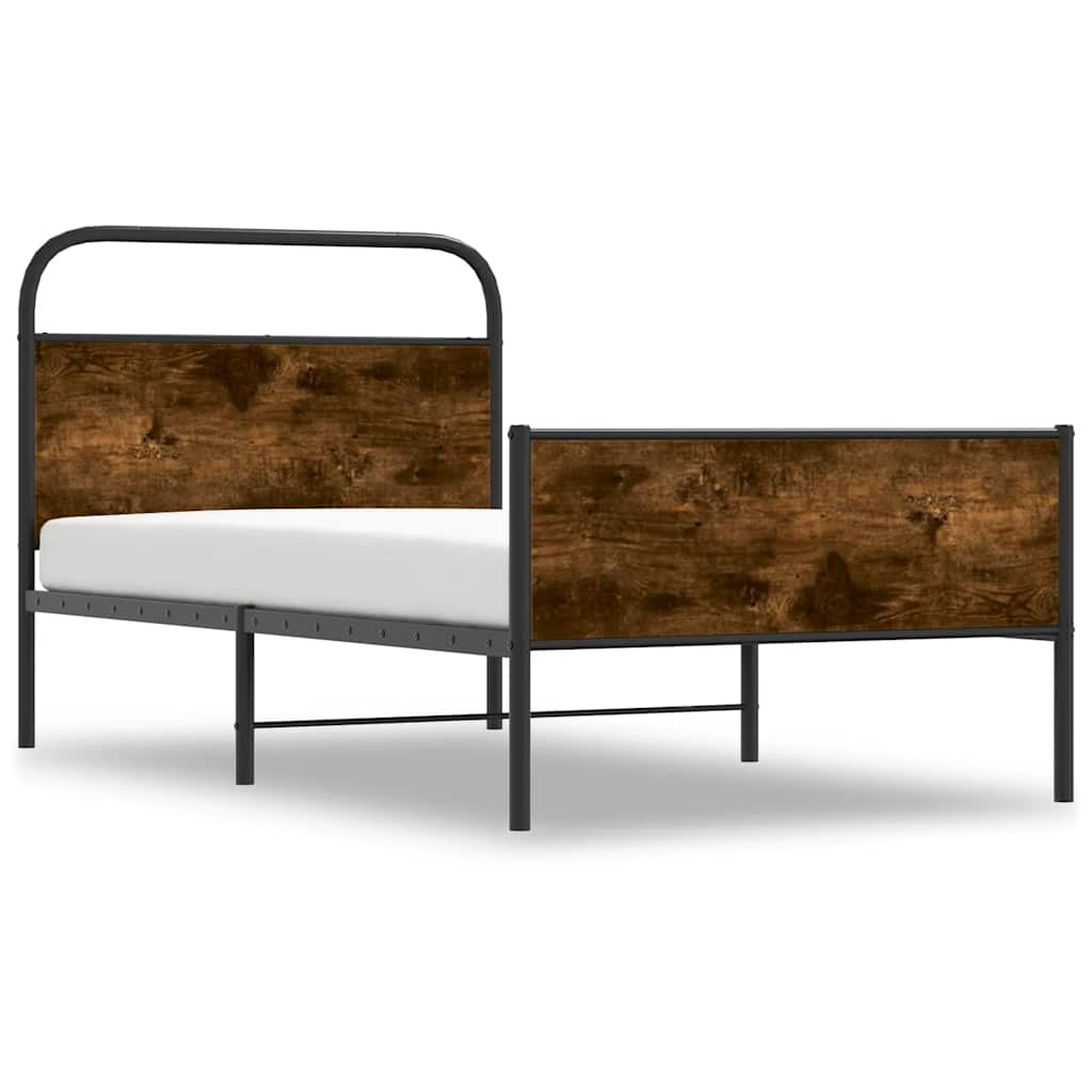 Vidaxl bedframe zonder matras bewerkt hout sonoma eikenkleur 107x203cm