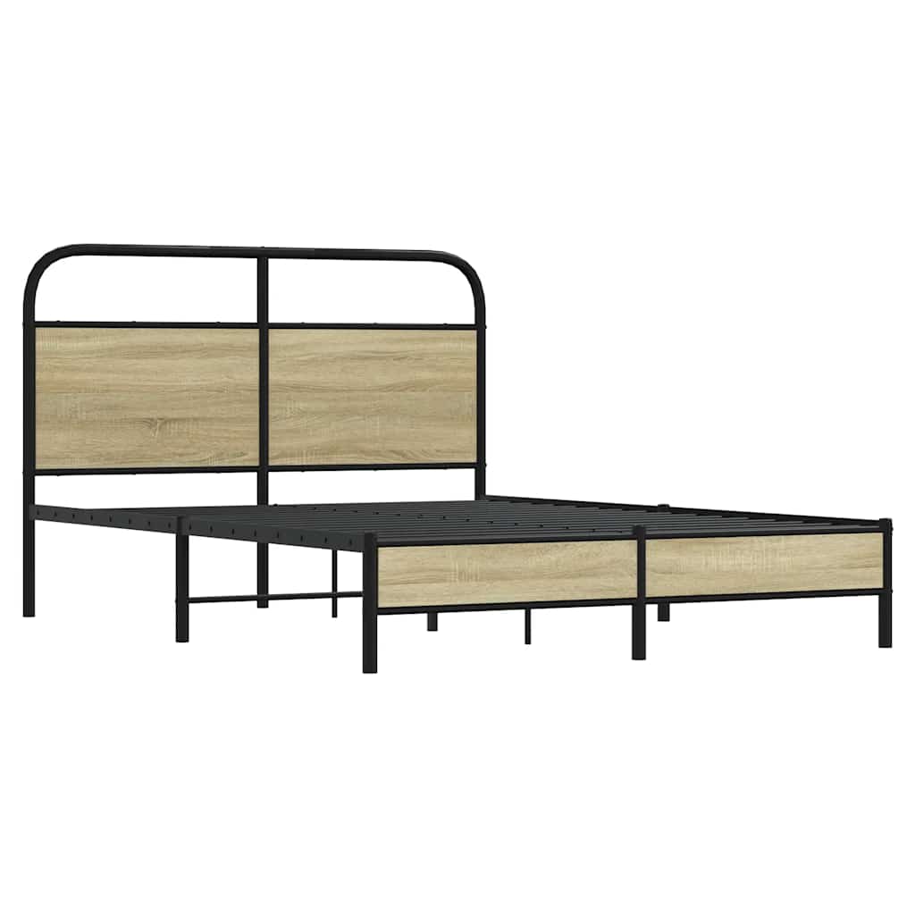 Vidaxl bedframe zonder matras bewerkt hout sonoma eikenkleur 140x190cm