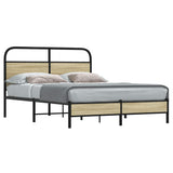 Vidaxl bedframe zonder matras bewerkt hout sonoma eikenkleur 140x190cm