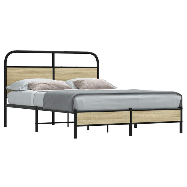 Vidaxl bedframe zonder matras bewerkt hout sonoma eikenkleur 140x190cm
