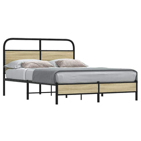 Vidaxl bedframe zonder matras bewerkt hout sonoma eikenkleur 140x200cm