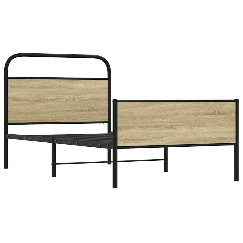 Vidaxl bedframe zonder matras bewerkt hout sonoma eikenkleur 90x190 cm