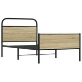 Vidaxl bedframe zonder matras bewerkt hout sonoma eikenkleur 107x203cm