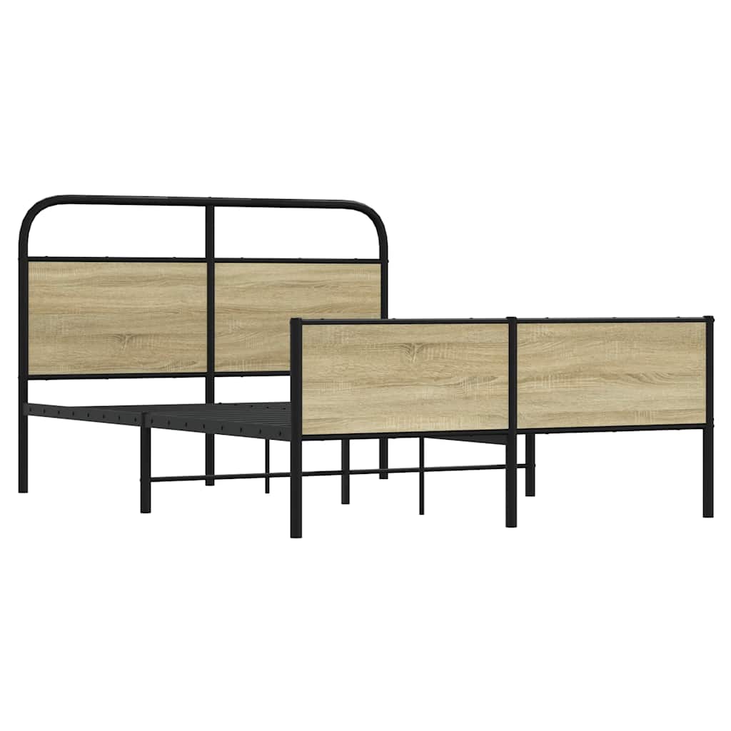 Vidaxl bedframe zonder matras bewerkt hout sonoma eikenkleur 120x200cm