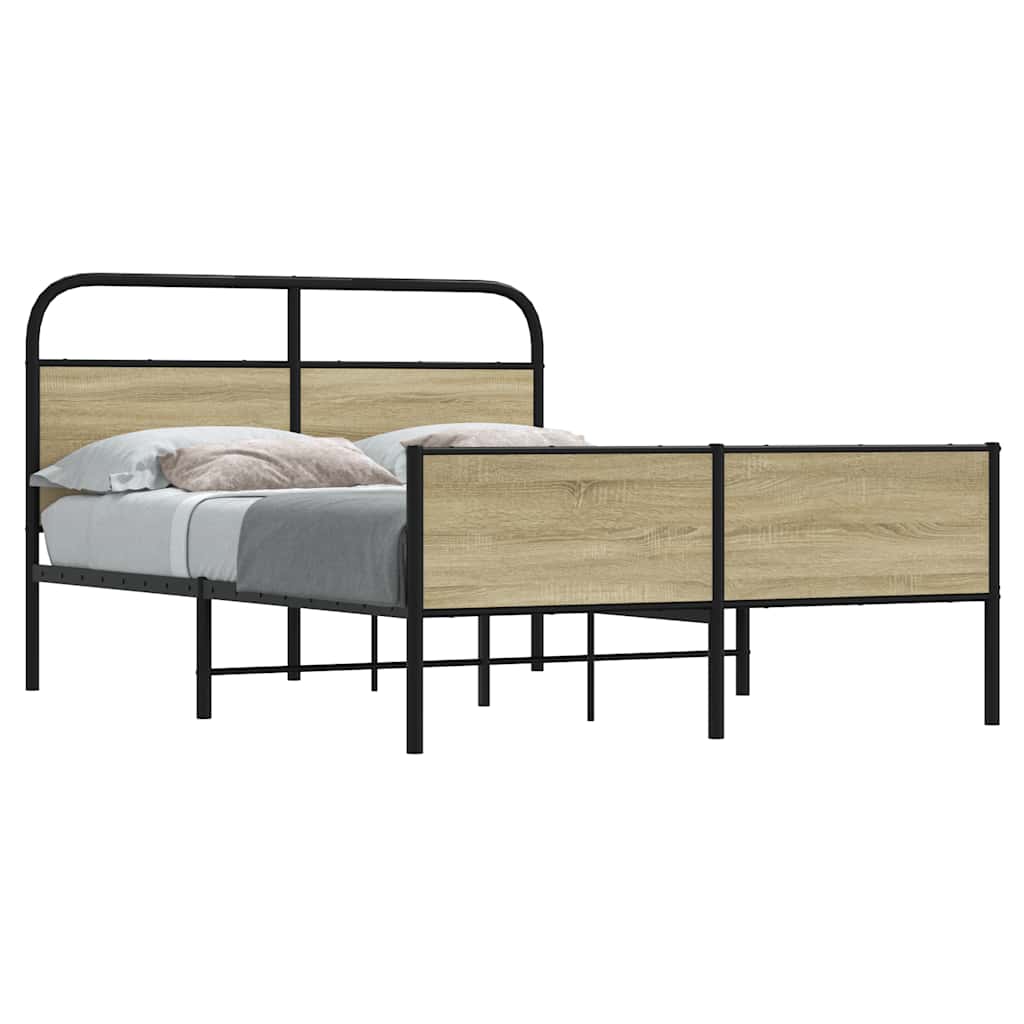Vidaxl bedframe zonder matras bewerkt hout sonoma eikenkleur 120x200cm