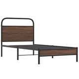Vidaxl bedframe zonder matras bewerkt hout bruin eikenkleur 107x203 cm