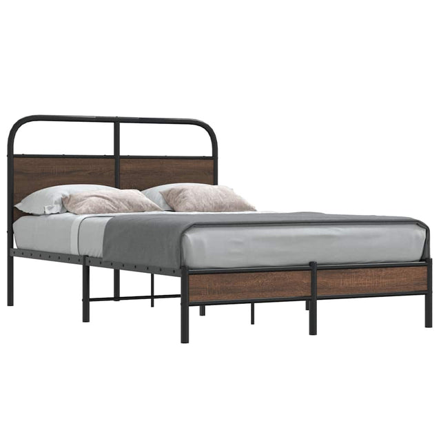 Vidaxl bedframe zonder matras bewerkt hout bruin eikenkleur 120x190 cm