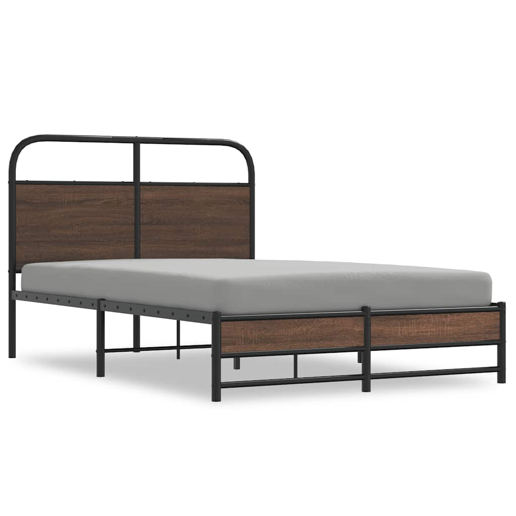 Vidaxl bedframe zonder matras bewerkt hout bruin eikenkleur 120x190 cm