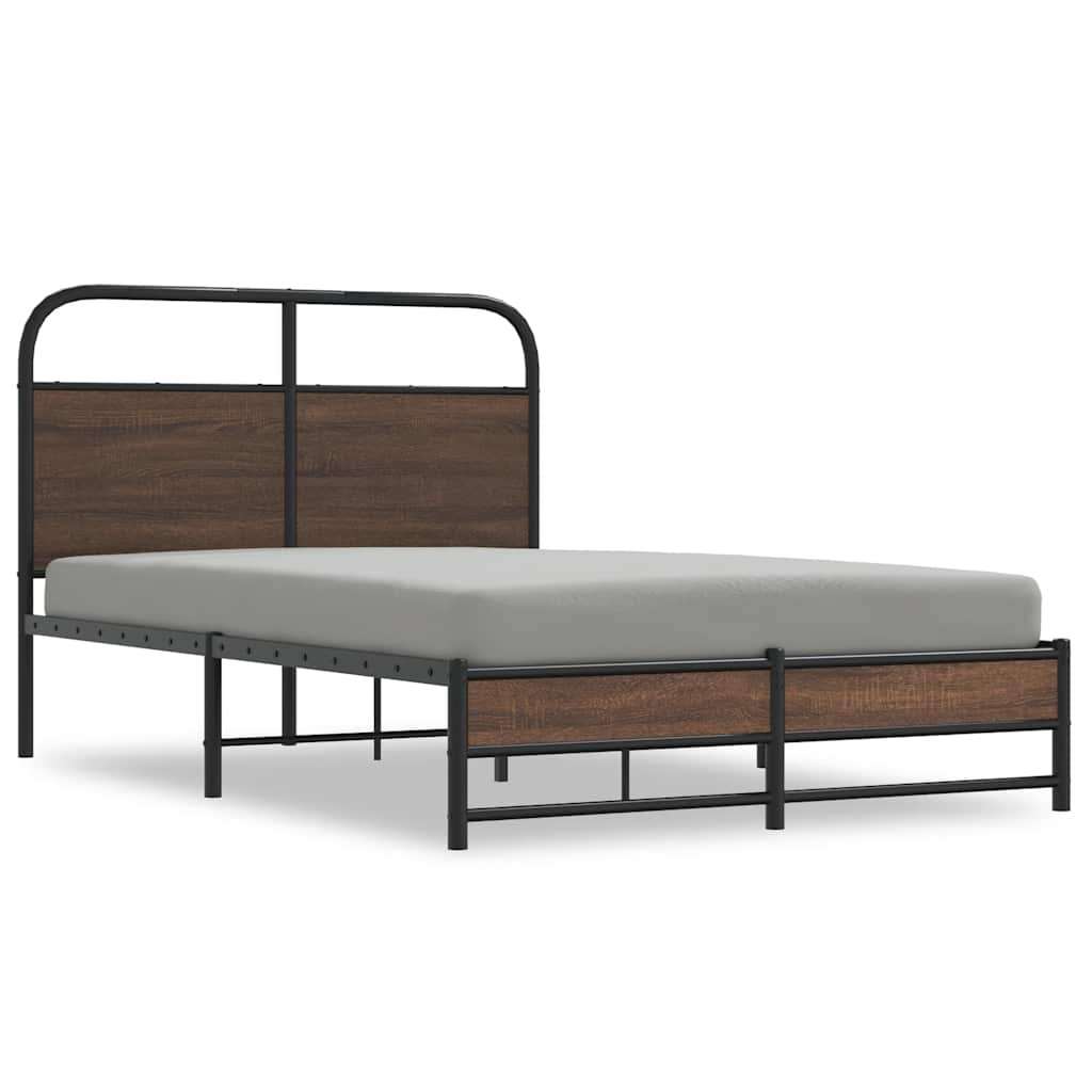 Vidaxl bedframe zonder matras bewerkt hout bruin eikenkleur 120x200 cm
