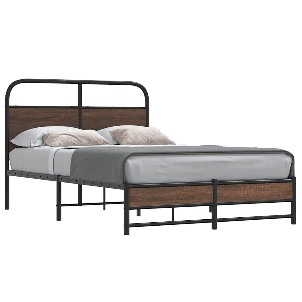 Vidaxl bedframe zonder matras bewerkt hout bruin eikenkleur 120x200 cm