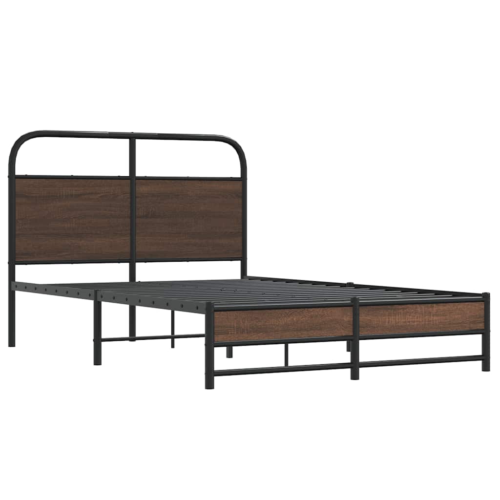Vidaxl bedframe zonder matras bewerkt hout bruin eikenkleur 140x190 cm