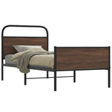 Vidaxl bedframe zonder matras bewerkt hout bruin eikenkleur 90x190 cm