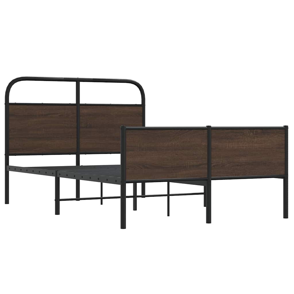 Vidaxl bedframe zonder matras bewerkt hout bruin eikenkleur 120x190 cm