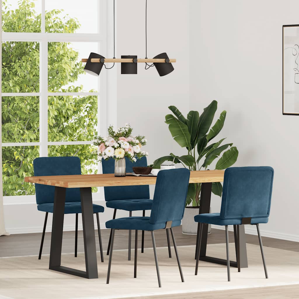 Vidaxl eetkamerstoelen 4 st fluweel blauw