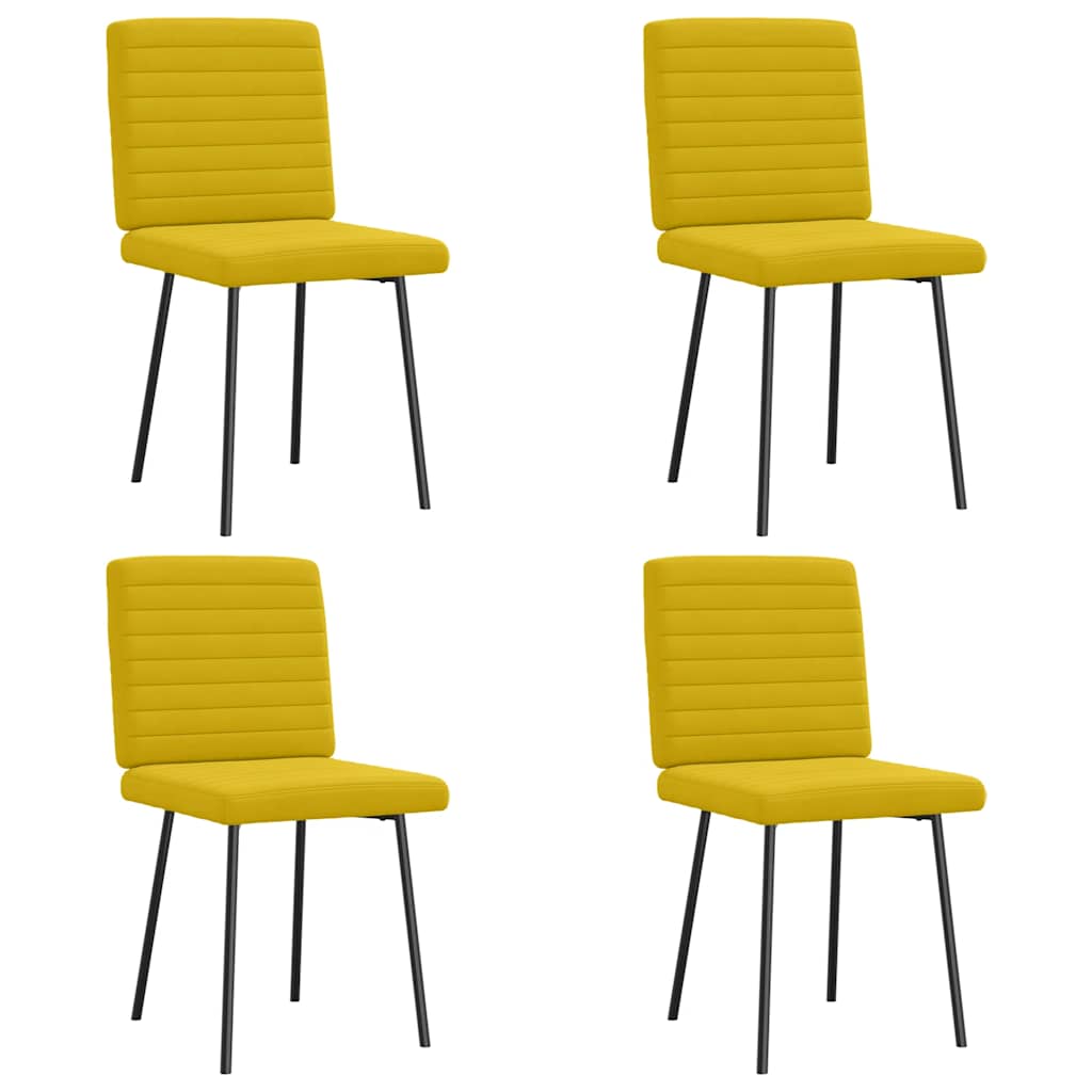 Vidaxl eetkamerstoelen 4 st fluweel geel