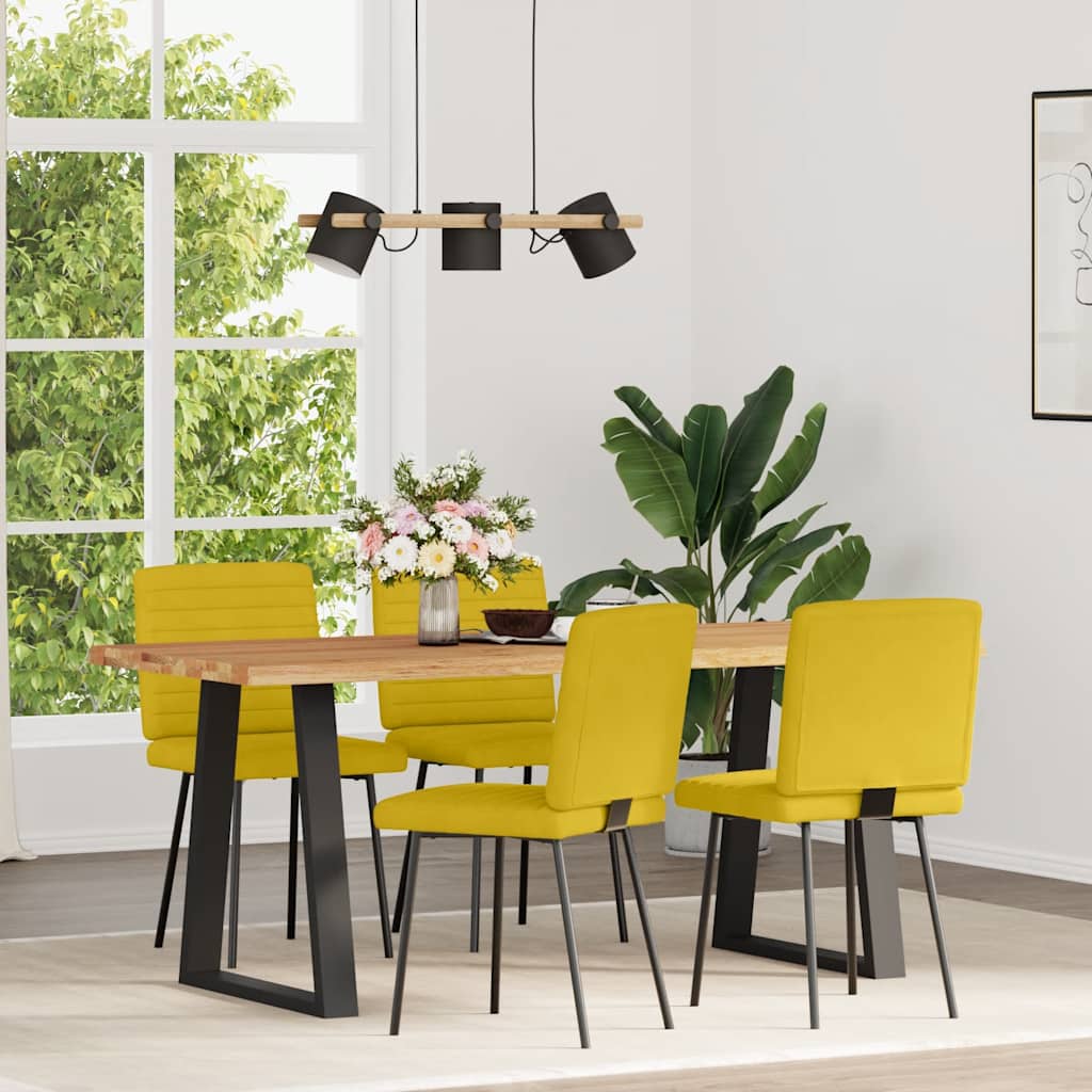 Vidaxl eetkamerstoelen 4 st fluweel geel