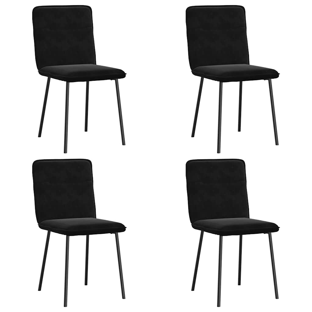 Vidaxl eetkamerstoelen 4 st fluweel zwart