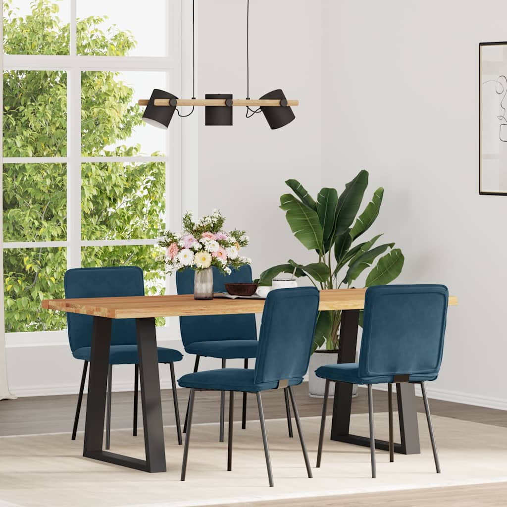 Vidaxl eetkamerstoelen 4 st fluweel blauw