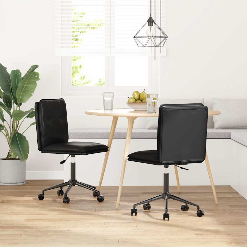 Vidaxl eetkamerstoelen 2 st kunstleer zwart