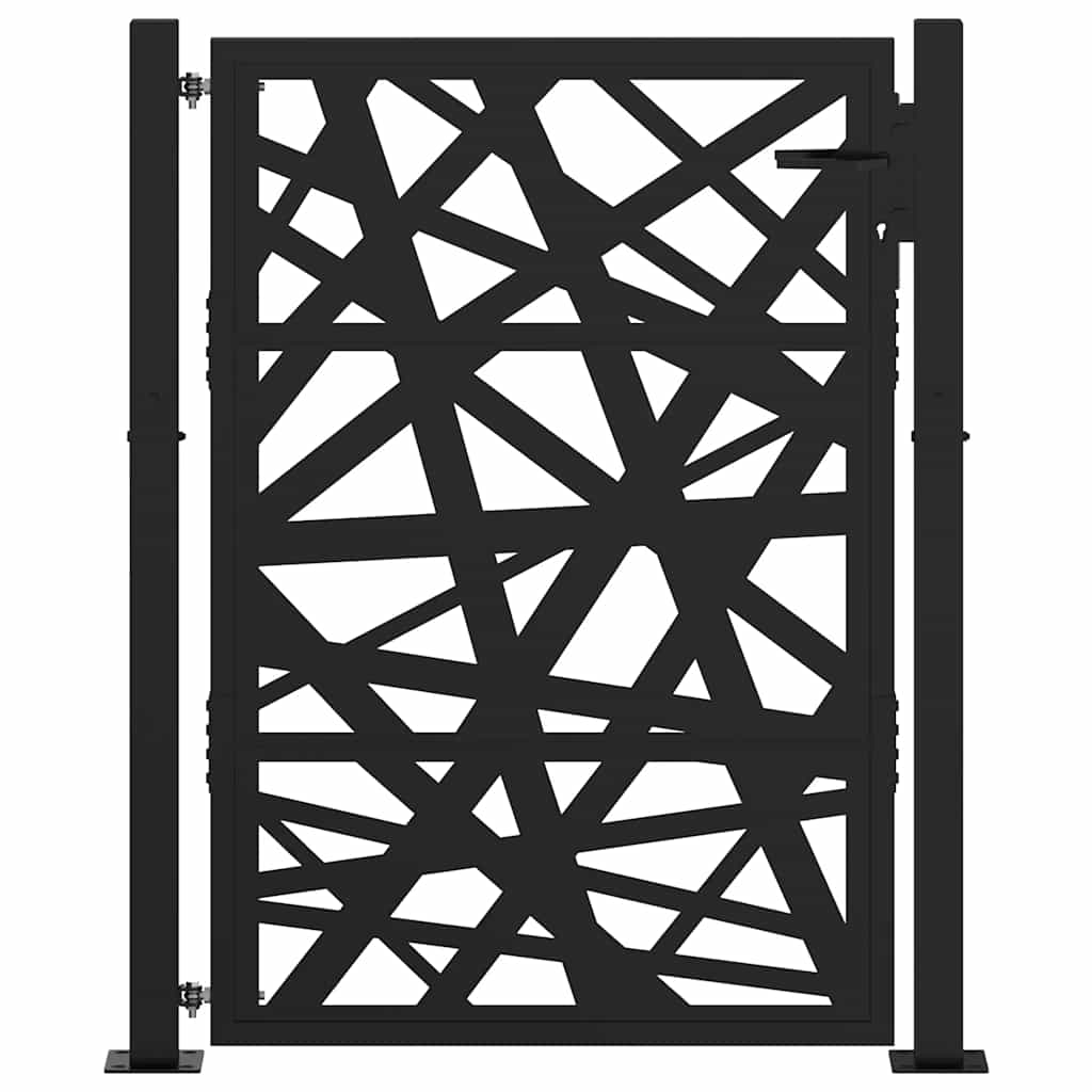 Vidaxl poort met lichtontwerp 100x125 cm staal zwart