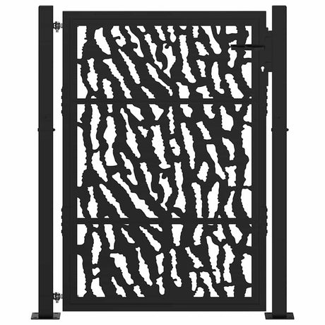 Vidaxl poort met sporenontwerp 100x125 cm staal zwart