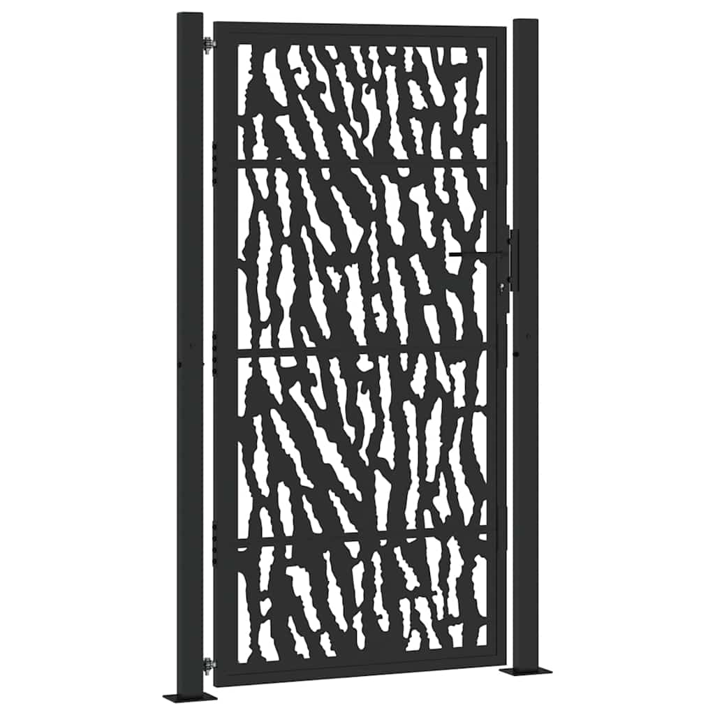 Vidaxl poort met sporenontwerp 100x175 cm staal zwart