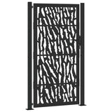 Vidaxl poort met sporenontwerp 100x175 cm staal zwart