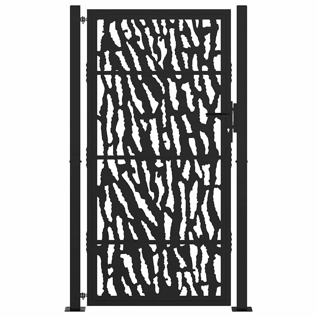 Vidaxl poort met sporenontwerp 100x175 cm staal zwart