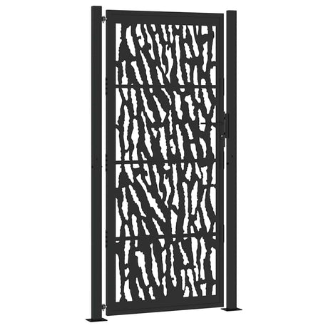 Vidaxl poort met sporenontwerp 100x200 cm staal zwart
