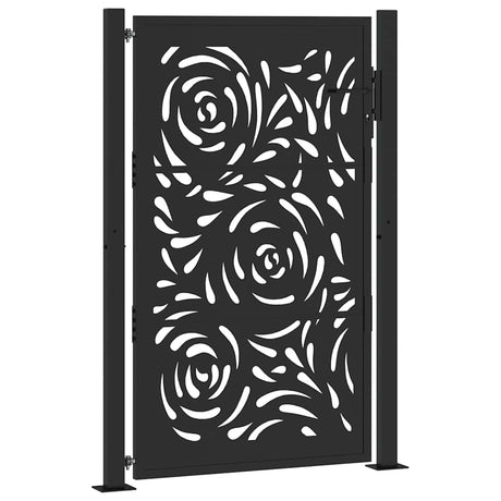 Vidaxl poort met vlamontwerp 100x150 cm staal zwart