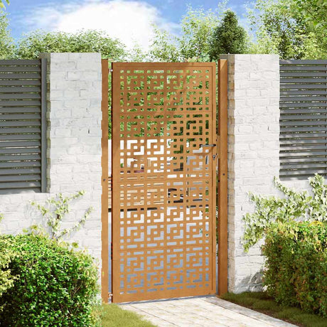 Vidaxl poort met kruisontwerp 100x200 cm weervast staal