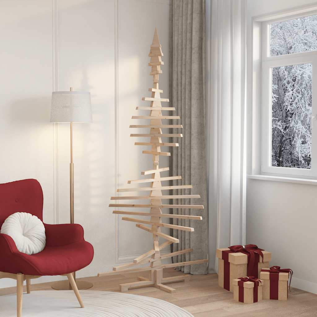 Vidaxl kerstdecoratie kerstboom 210 cm massief grenenhout