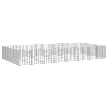 VidaXL Tierheim 24 Paneele 54x60 cm verzinktes Eisen