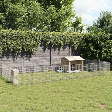VidaXL Tierheim 24 Paneele 54x60 cm verzinktes Eisen