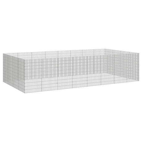 VidaXL Tierheim 24 Paneele 54x100 cm verzinktes Eisen