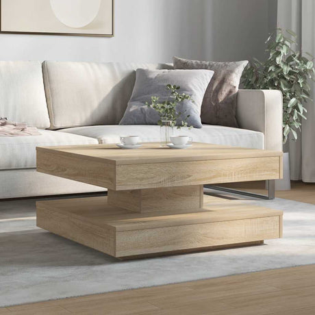 Vidaxl salontafel 360 graden draaibaar 70x70x34,5 cm sonoma eikenkleur