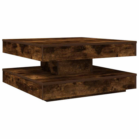 Vidaxl salontafel 360 graden draaibaar 70x70x34,5 cm gerookt eiken